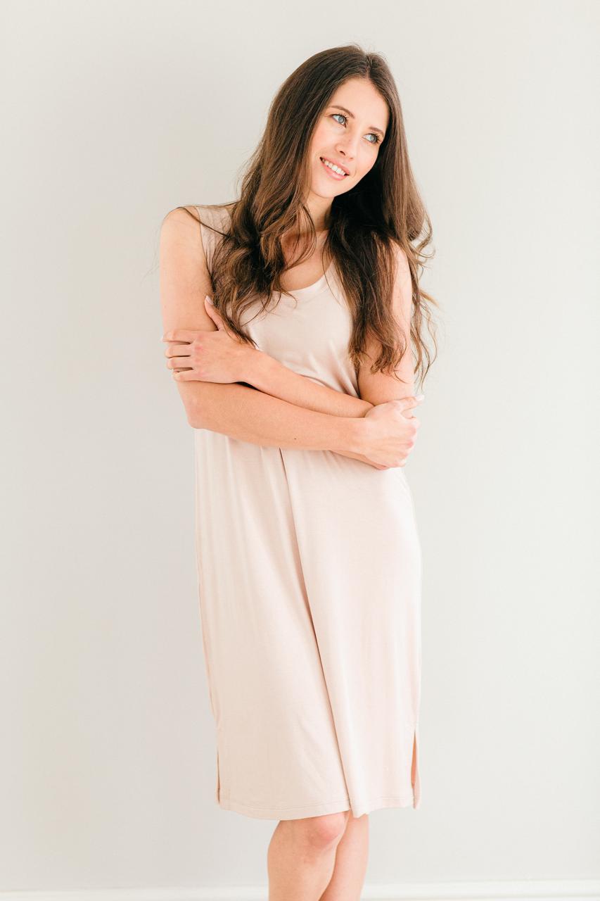 RELAX LOUNGE SLEEP | Sleeveless Sleepshirt | Biscuit