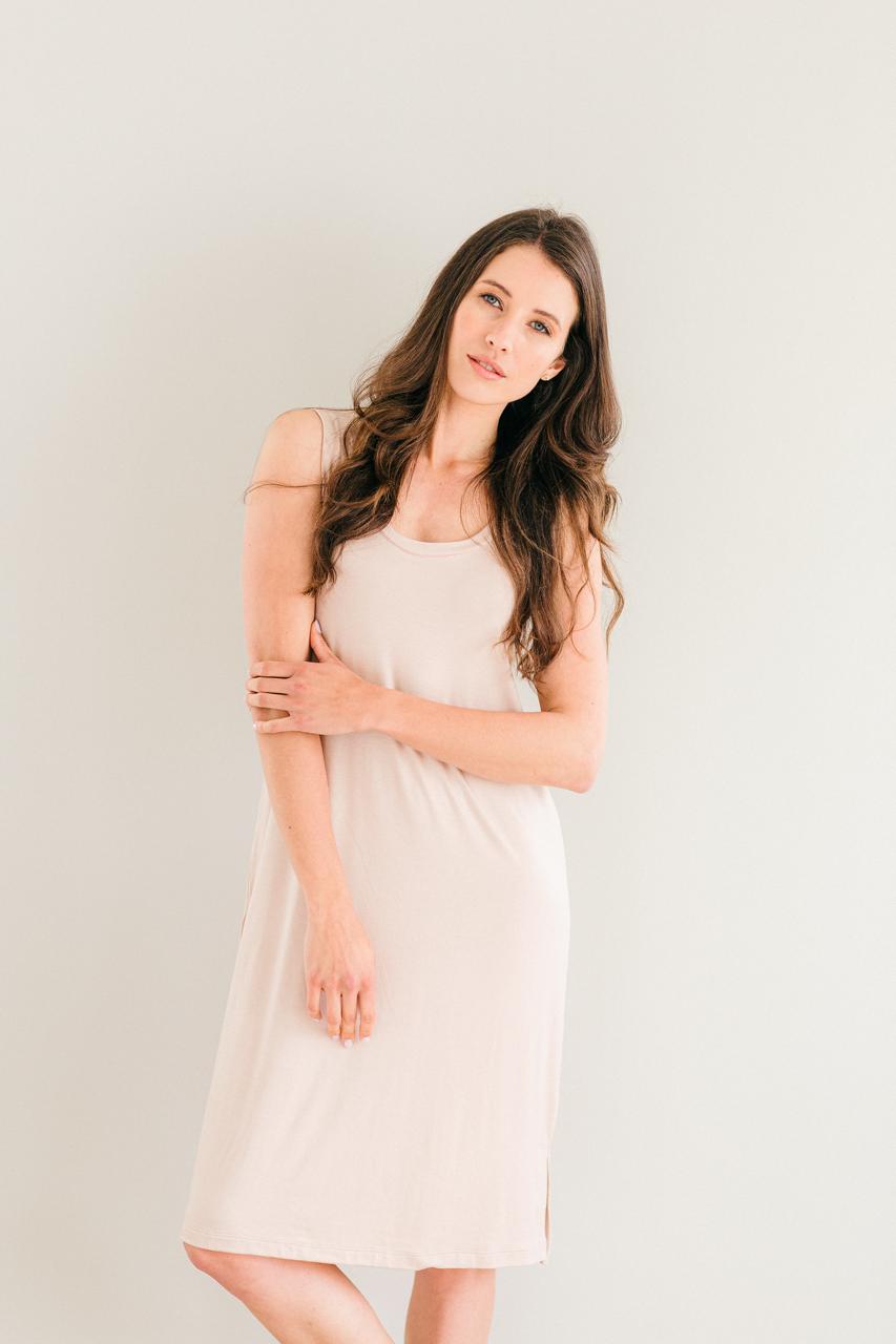 RELAX LOUNGE SLEEP | Sleeveless Sleepshirt | Biscuit