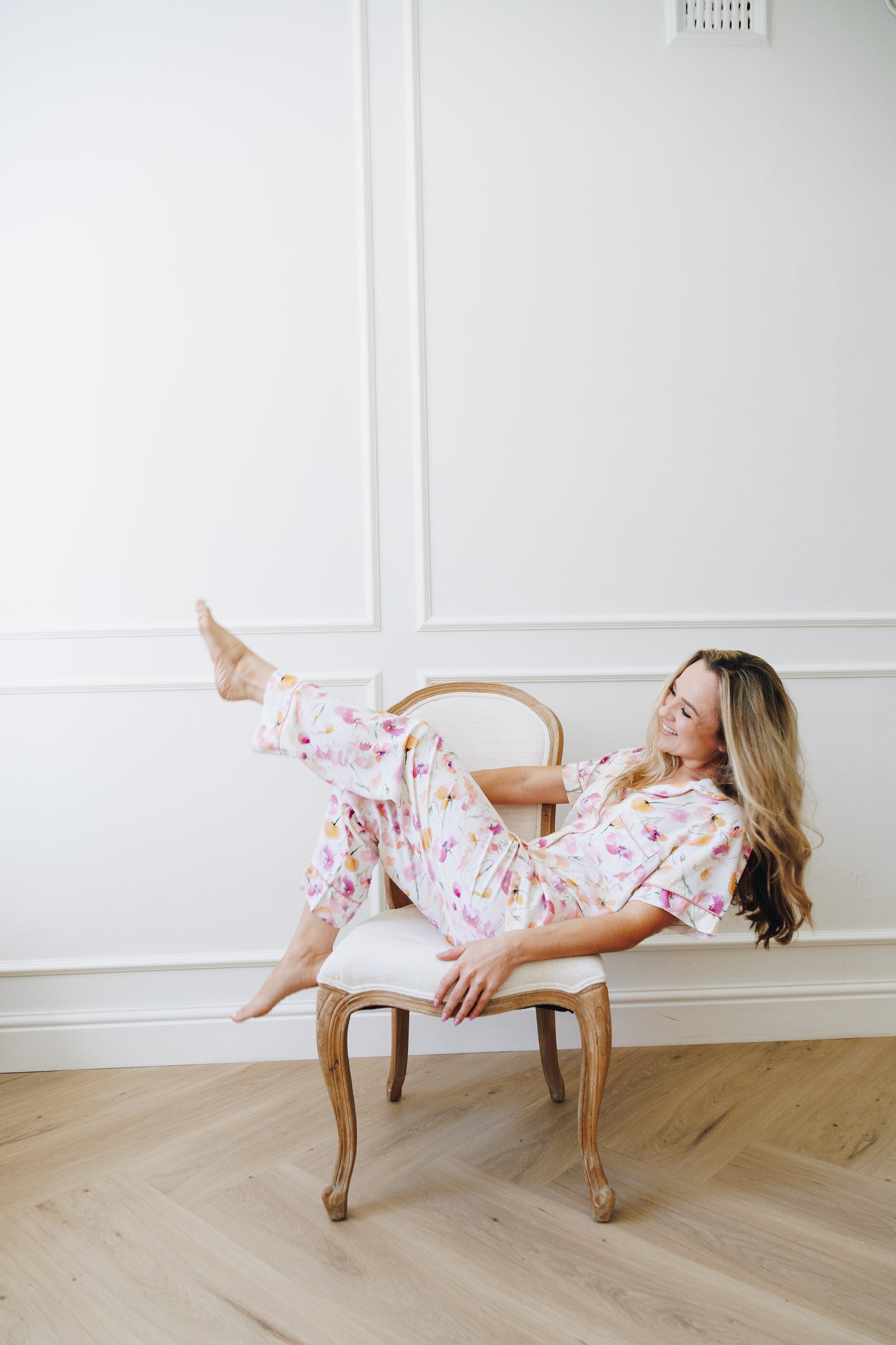 The Valentine Edit | Classic Short Sleeve PJ | Pretty Pastel Poppy
