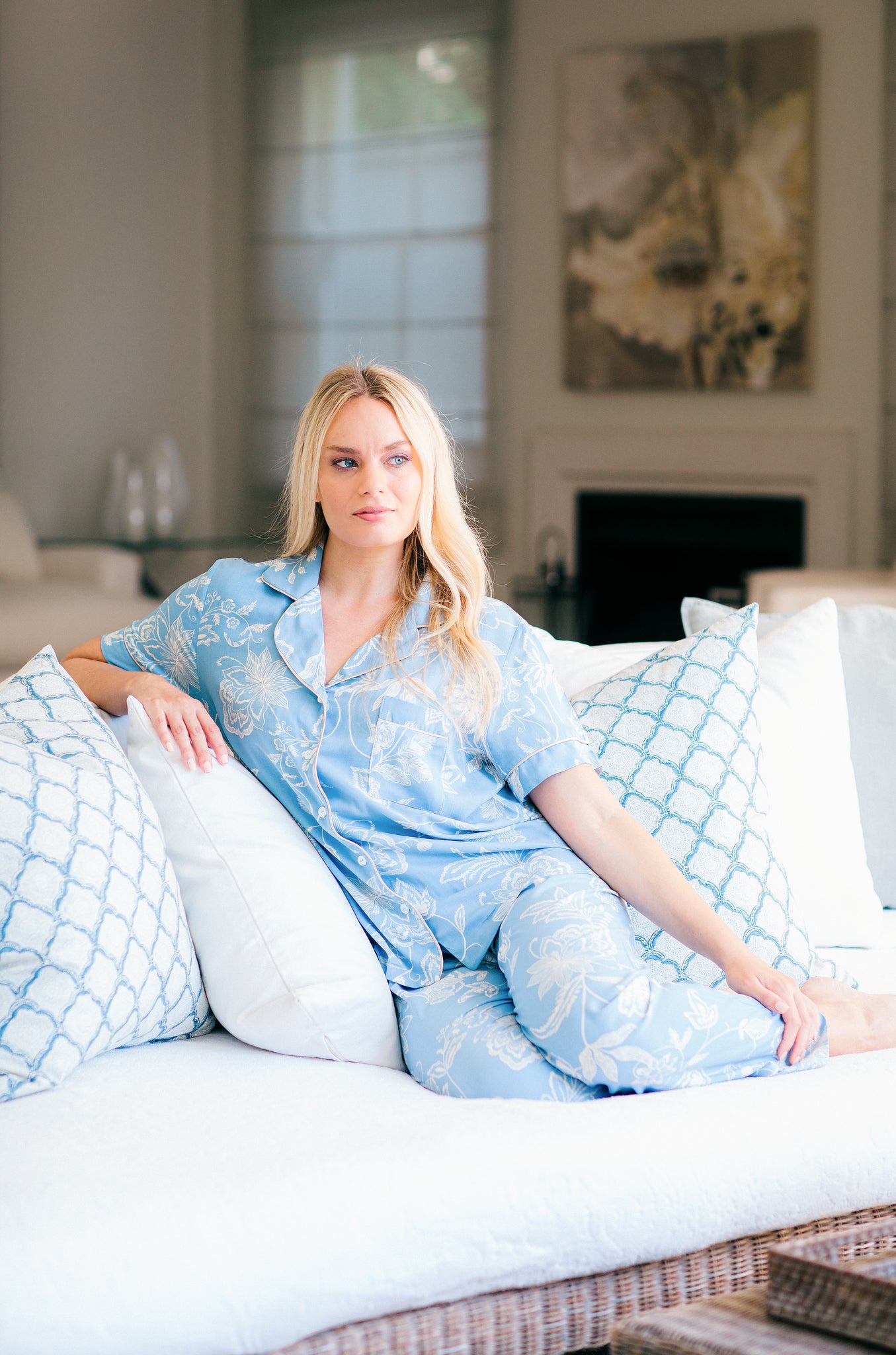 Goodnight Sleep Tight | Classic Short Sleeve | Dreamy Blue Floral