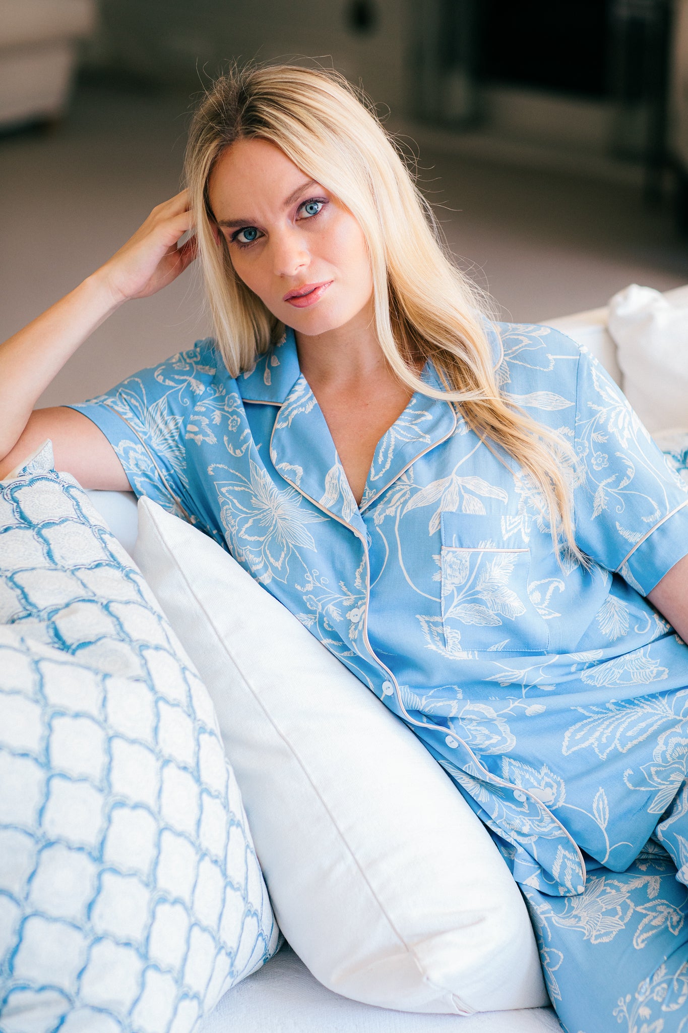 Goodnight Sleep Tight | Classic Short Sleeve | Dreamy Blue Floral