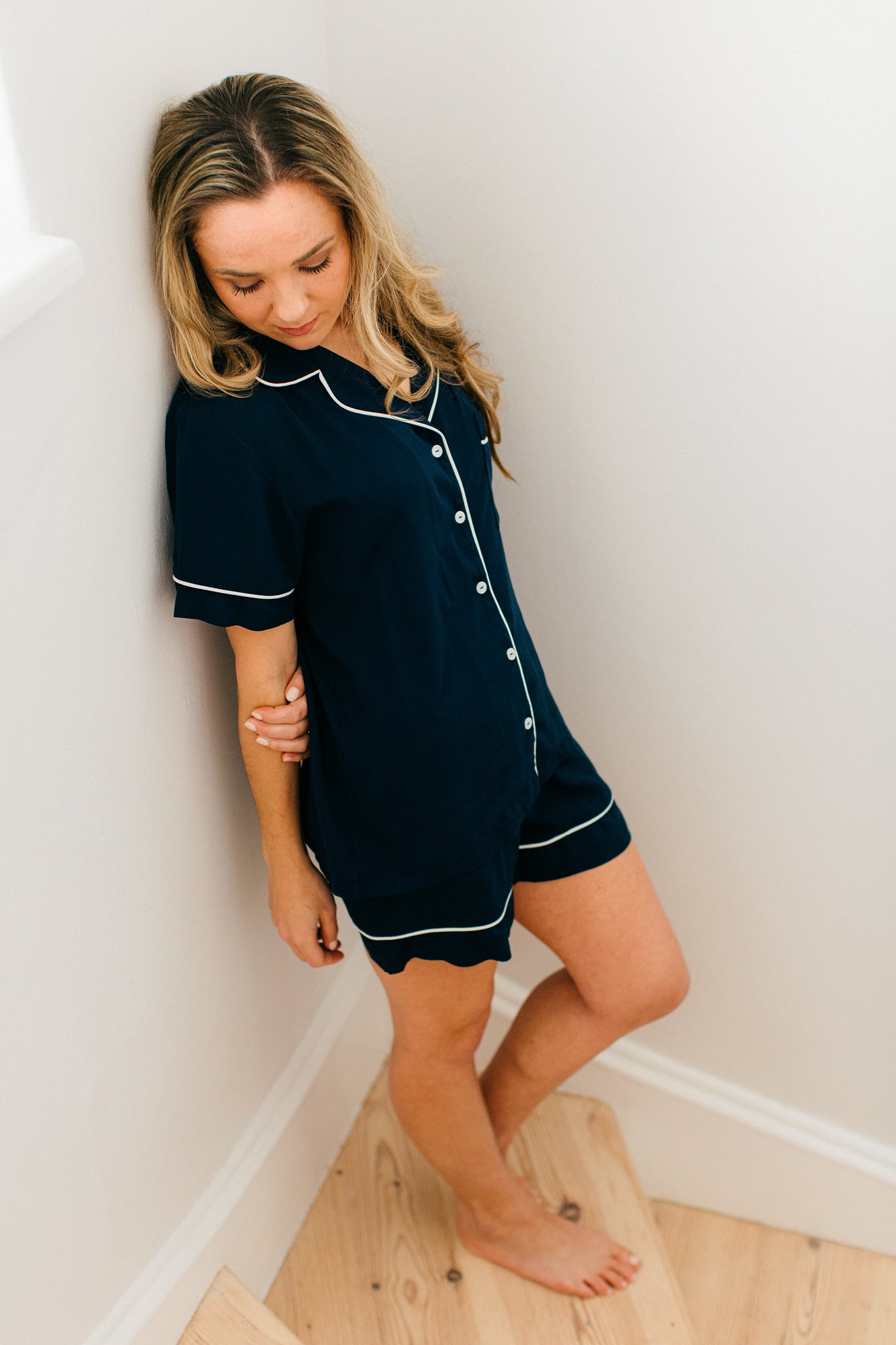 Summer Delight | Classic Shortie PJ | Navy