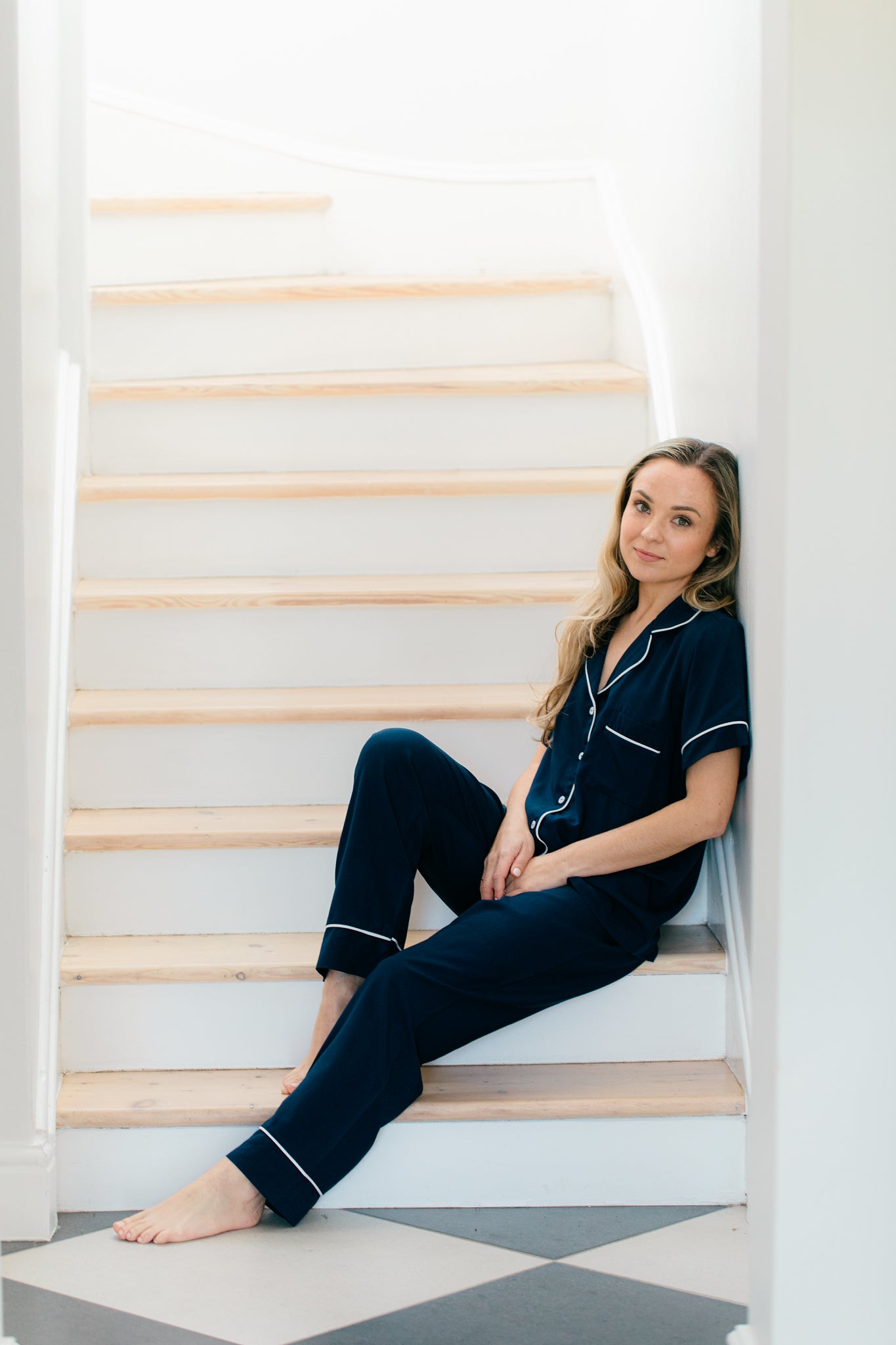 Summer Delight | Classic Short Sleeve PJ | Navy