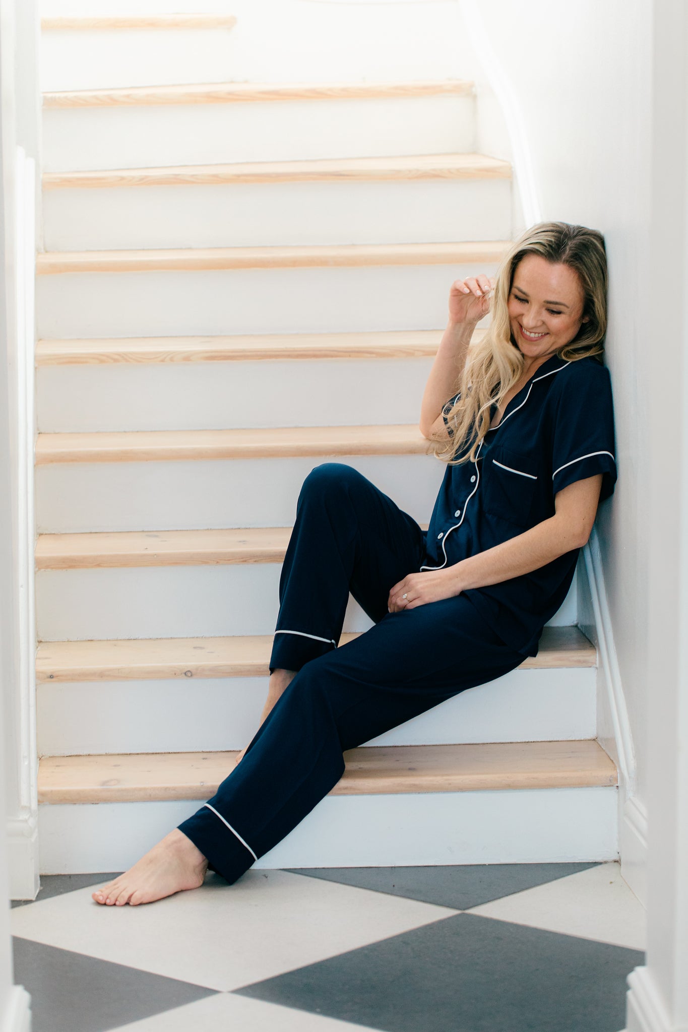 Summer Delight | Classic Short Sleeve PJ | Navy