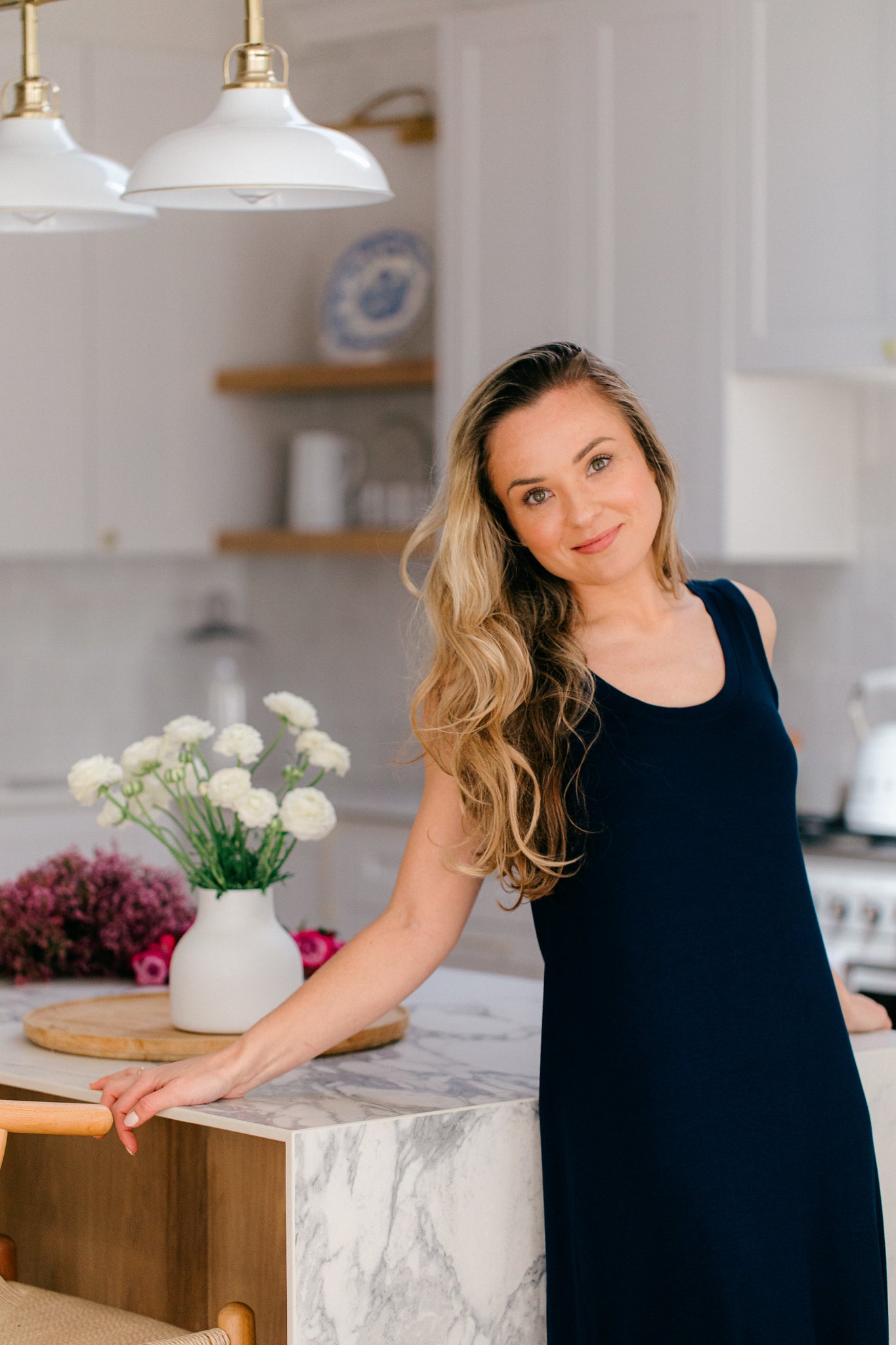 Summer Delight | Sleeveless Sleepshirt | Navy