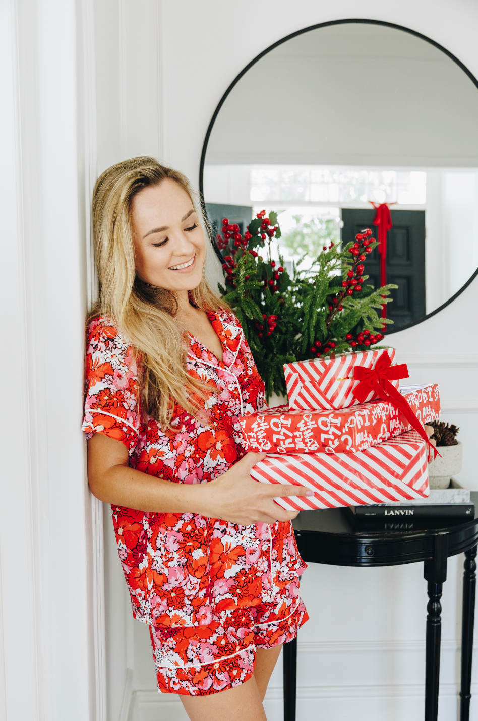 The Holiday Collection | Classic Shortie PJ | Pink Red Floral