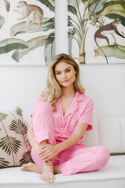 Christmas Collection | Classic Short Sleeve and Cropped Pant | Bubblegum Pink
