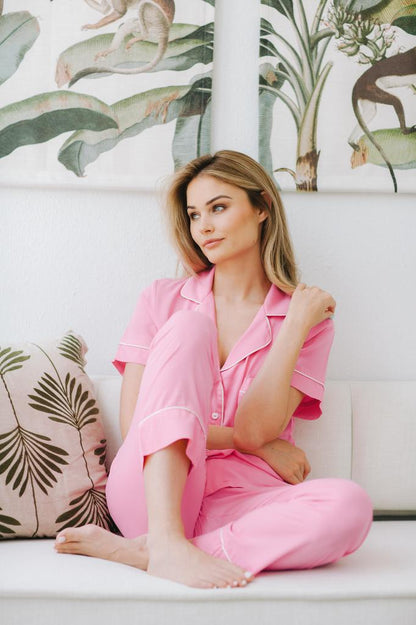 Christmas Collection | Classic Short Sleeve and Cropped Pant | Bubblegum Pink