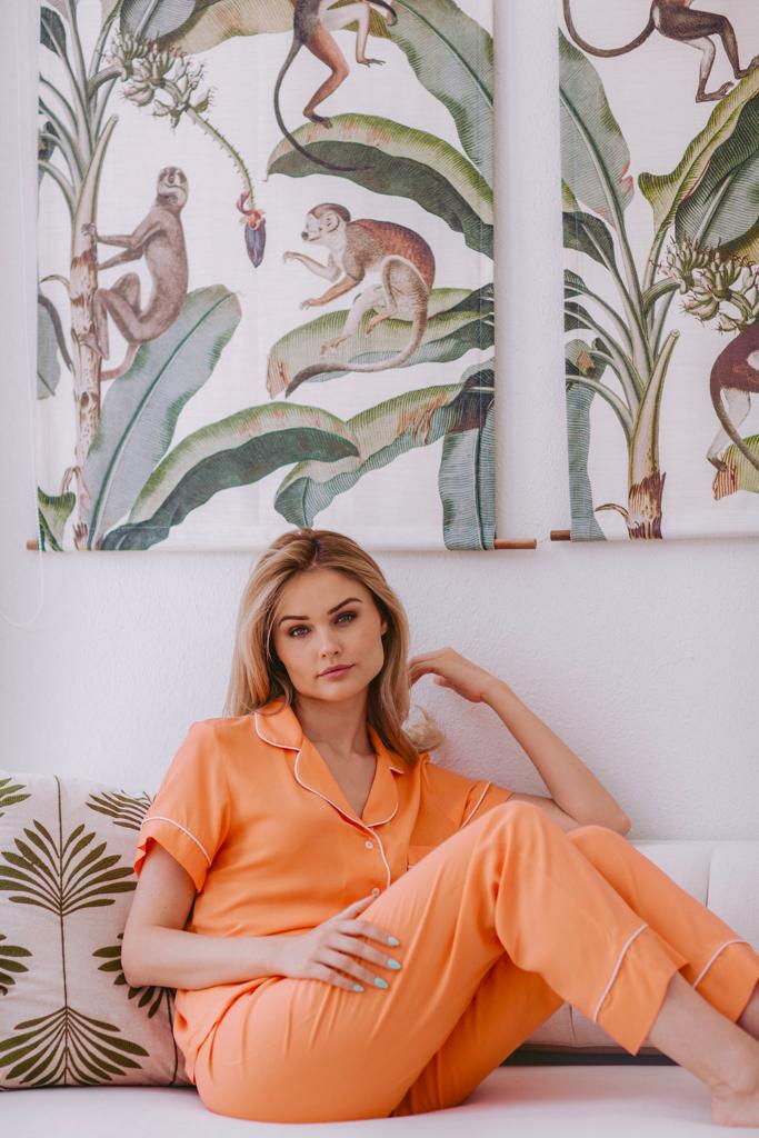 Christmas Collection | Classic Short Sleeve and Cropped Pant | Orange Crush
