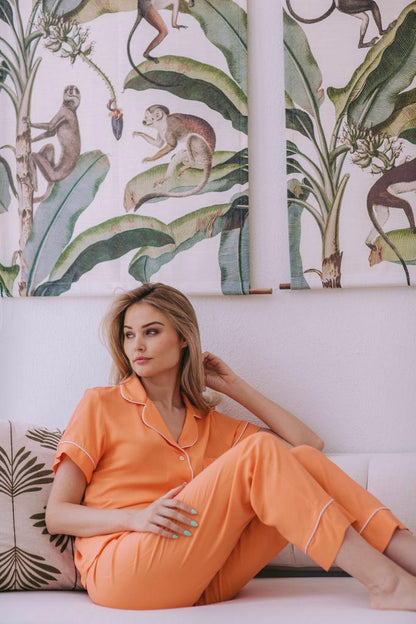 Christmas Collection | Classic Short Sleeve and Cropped Pant | Orange Crush