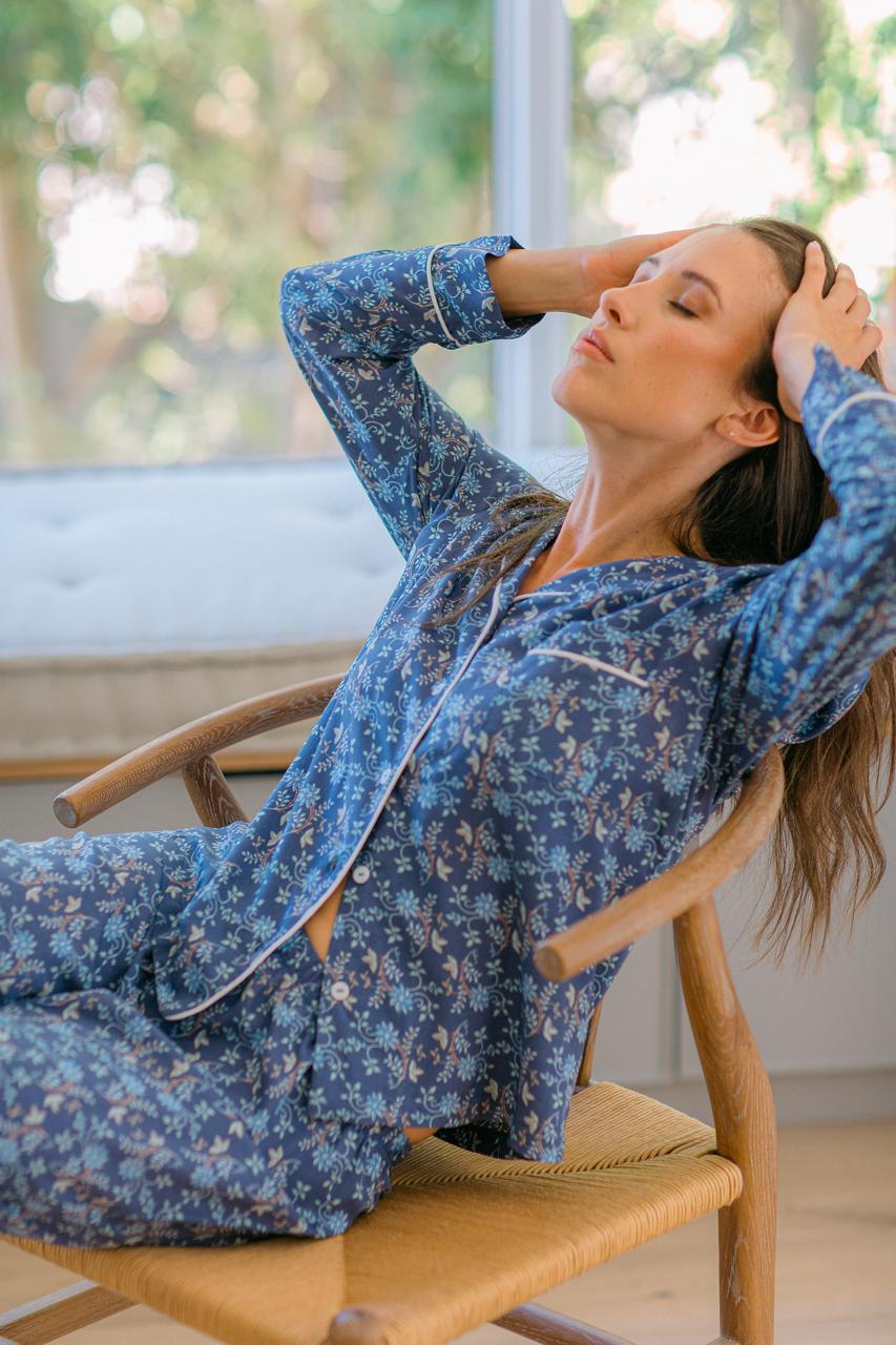 Sleeping Softly Collection | Classic PJ | Blue Ditsy Floral