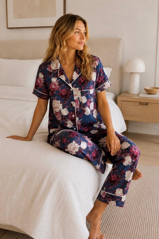Hello Sunshine | Classic Short Sleeve PJ | Evening Rose