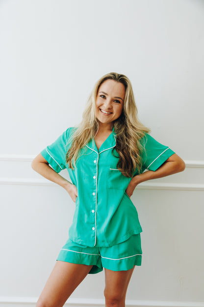 The Holiday Collection | Classic Shortie PJ | Deep Mint