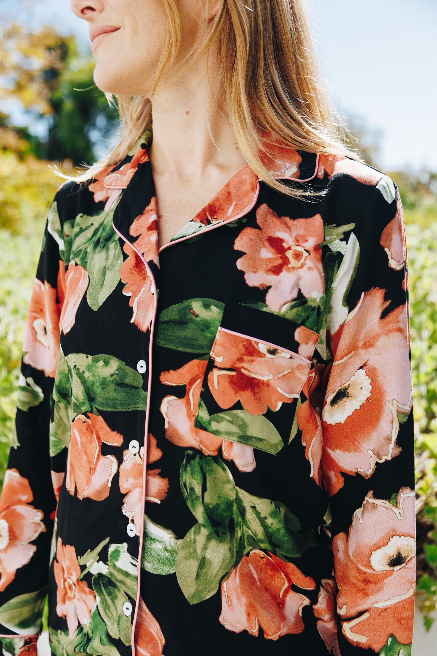 Dream A Little | Long Sleeve PJ | Dreamy Black Coral Floral
