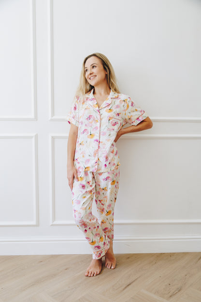 The Holiday Collection | Classic Short Sleeve PJ | Pretty Pastel Poppy