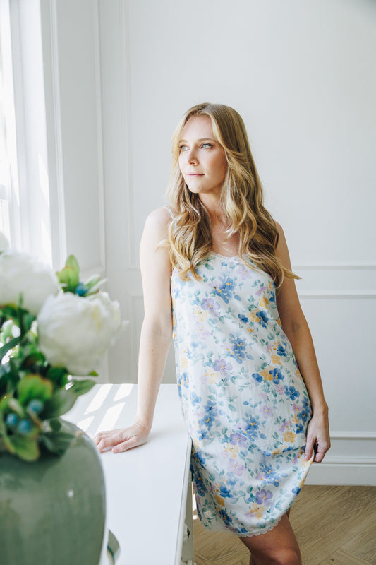 Bedtime Blues | Chemise | Sunset Floral