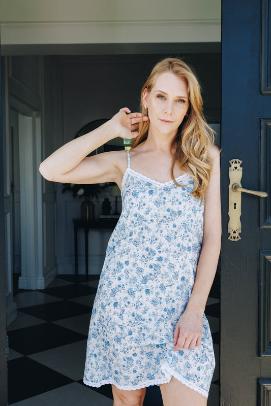 Bedtime Blues | Chemise | Blue Posy Floral