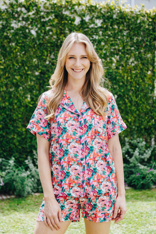 Sunkissed Summer | Classic Shortie PJ | Pink Garden Floral