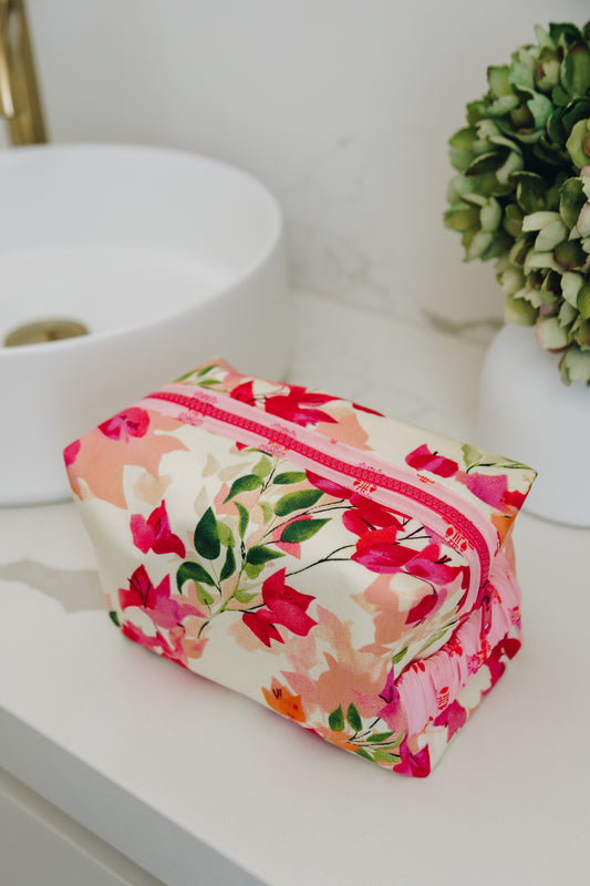 Pink Floral | Cosmetic Bag
