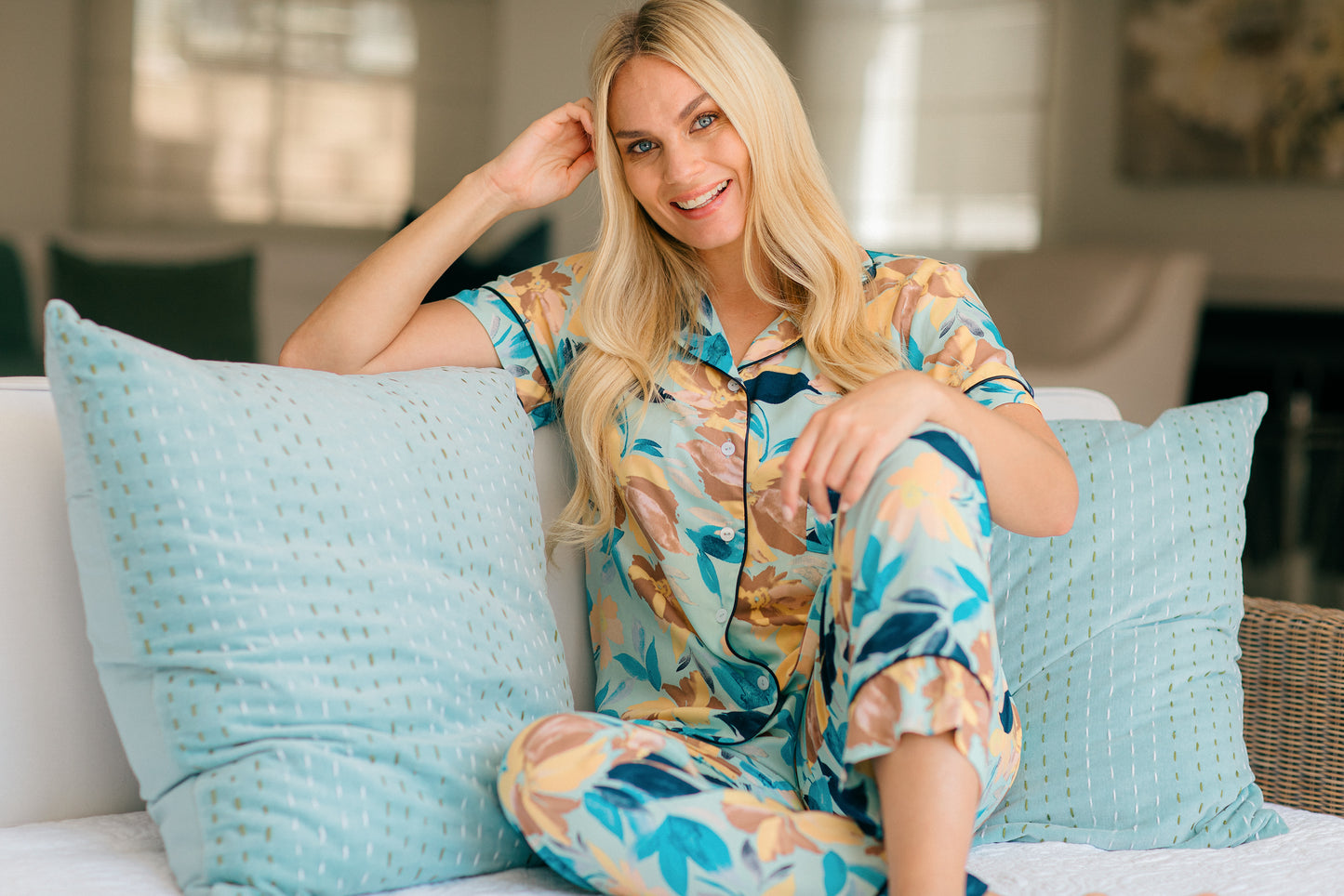 Summer Bliss | Classic Short Sleeve PJ | Island Blues