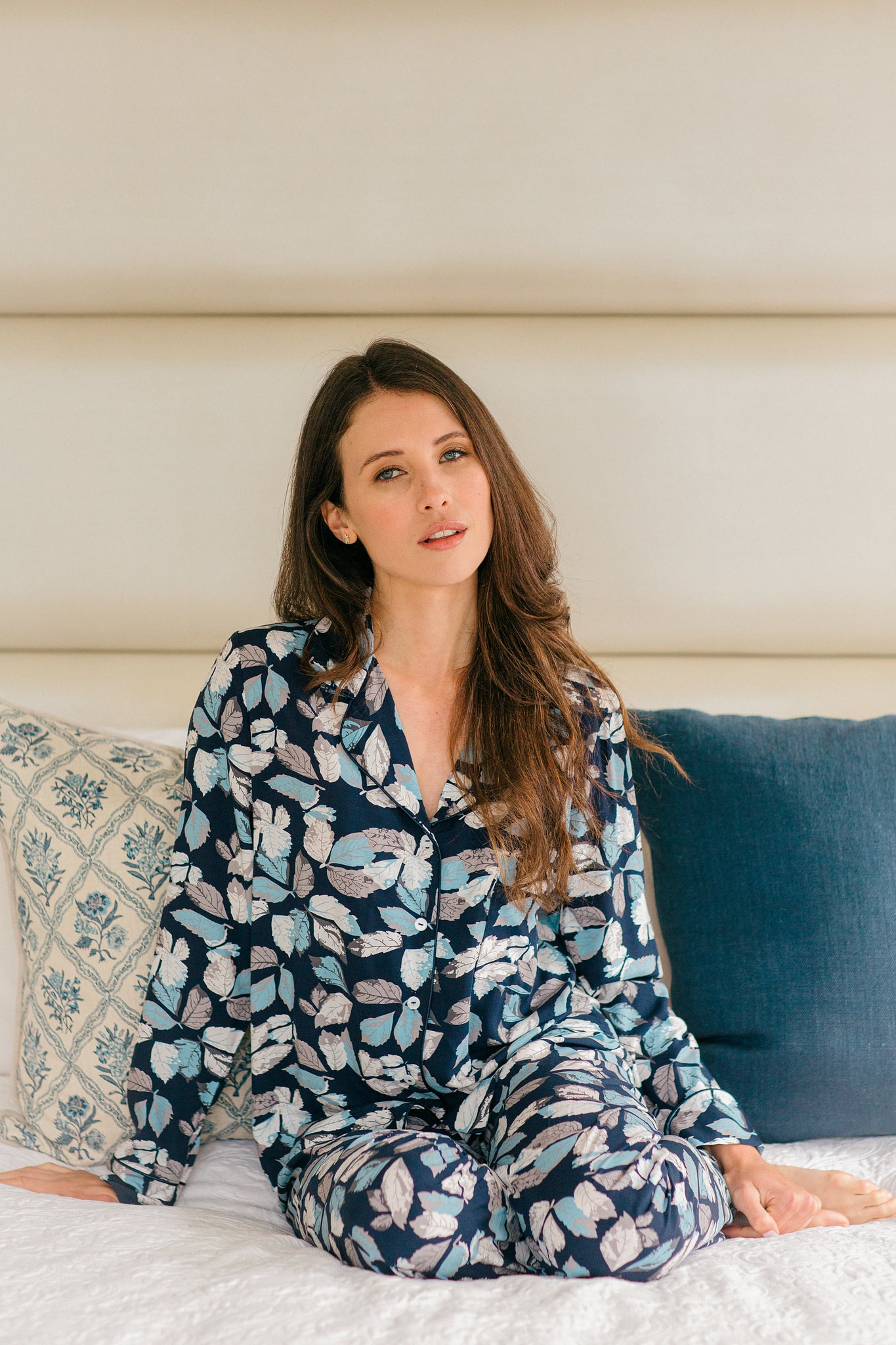 Blissful Blues | Classic PJ | Navy Leaf