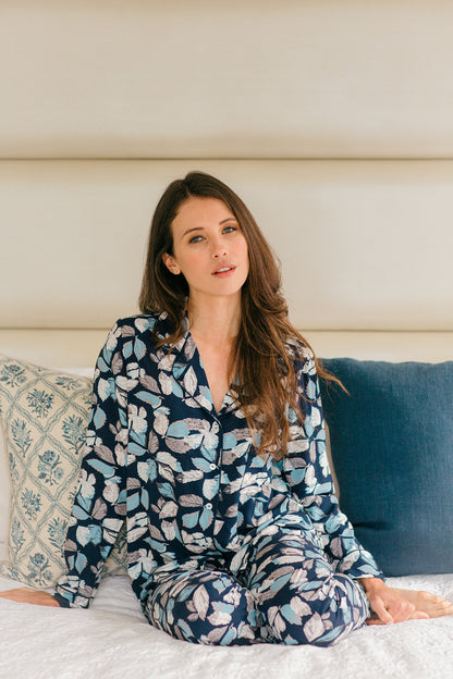 Blissful Blues | Classic PJ | Navy Leaf
