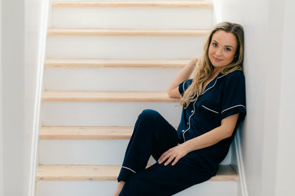 Summer Delight | Classic Short Sleeve PJ | Navy
