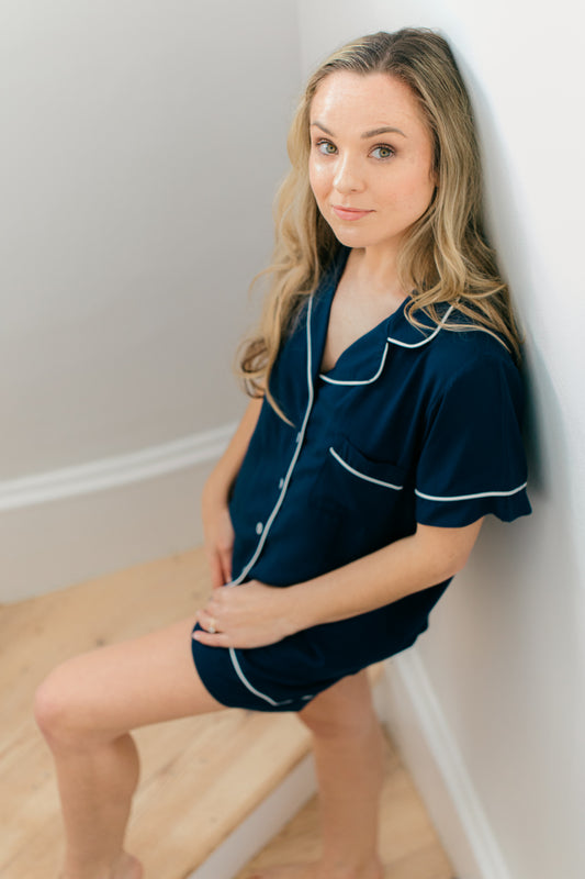 Summer Delight | Classic Shortie PJ | Navy
