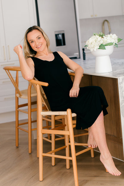 Summer Delight | Sleeveless Sleepshirt | Black