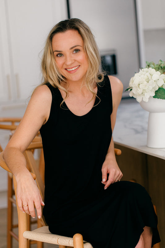 Summer Delight | Sleeveless Sleepshirt | Black