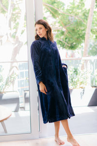 Sleeping Softly Collection | Zip Gown | Navy