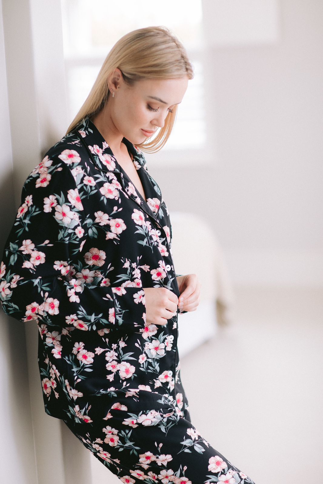 Kiss Me Goodnight Collection | Classic PJ | Black Floral